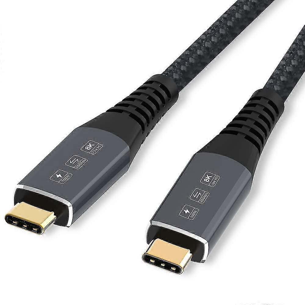 Usb 4 1m 8k 5k M/m Usb-c Cable Compatible With Tb 3 5k/4k 60hz Video 40gbps Data Transmission Rate 20v 5a 100w Power Delivery 3 In 1