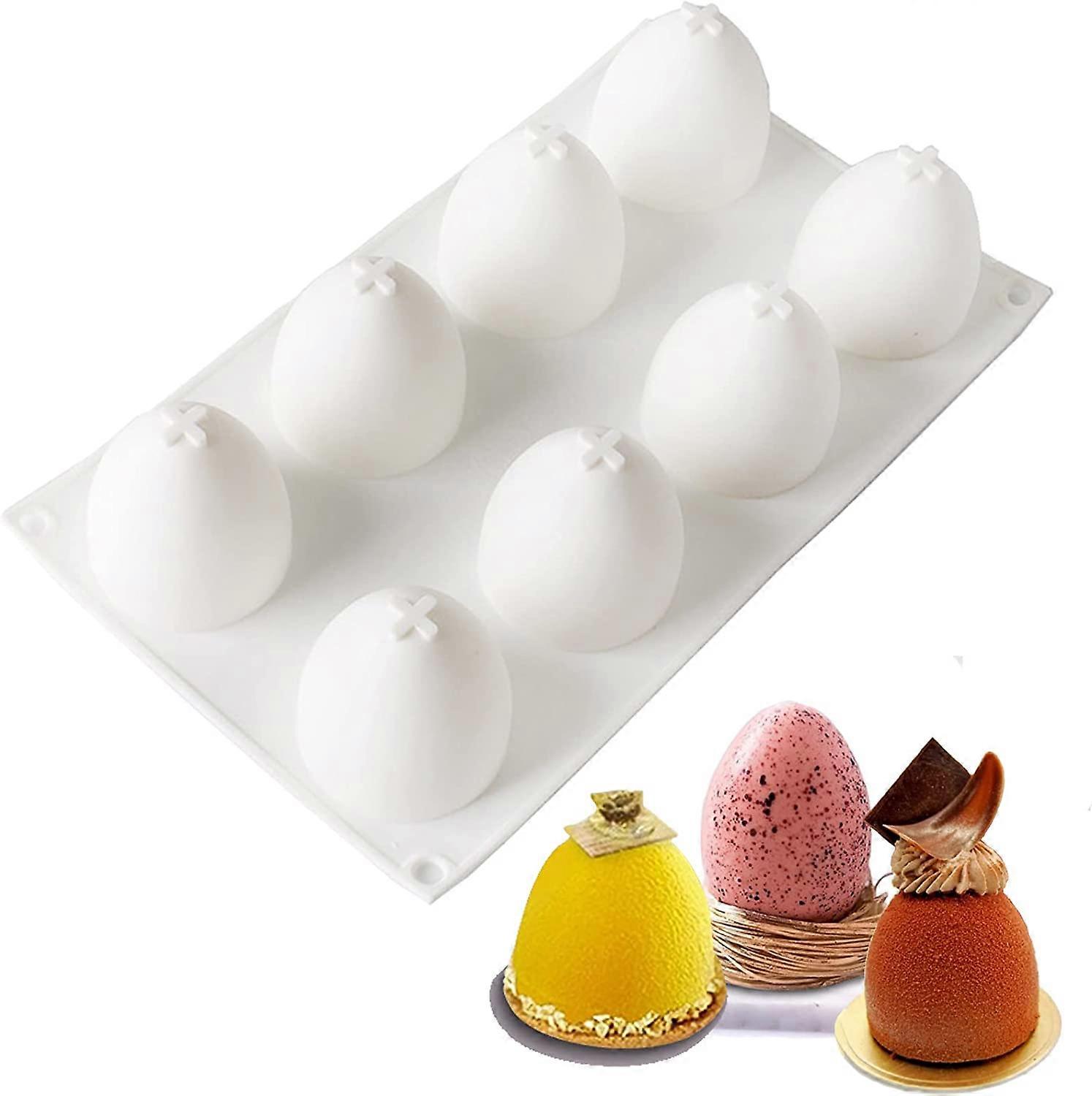 Easter Egg Mold 8 Cavities Easter Silicone Molds 3d Easter Eggs Silicone Easter Egg Mold Easter Egg Shape Mold for Chocolate,Cake,Muffin,Ice Cube,Soap