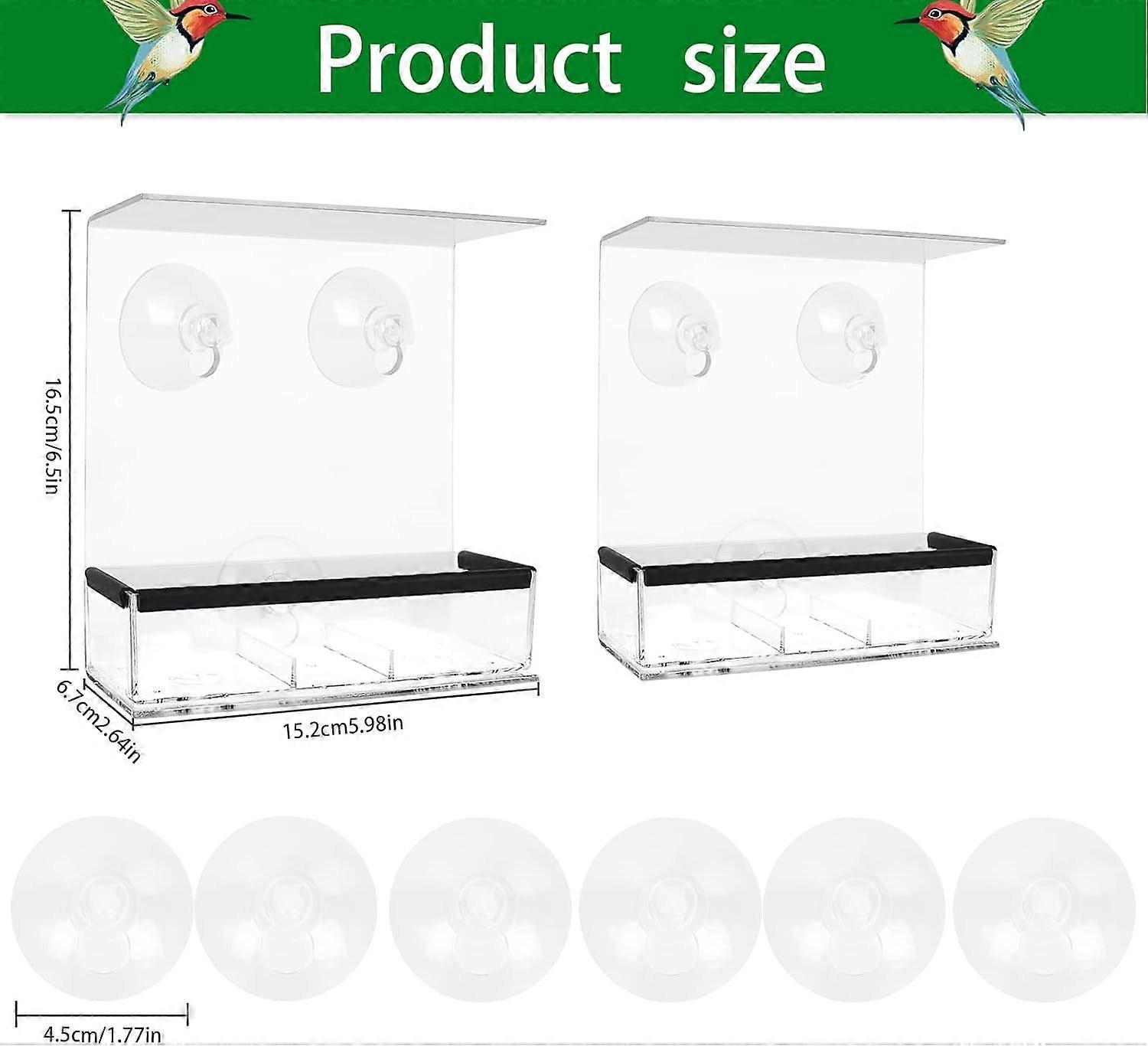 Bird Feeders for Outside, Clear Bird Feeders for Viewing, Detachable Seed Tray, and Perch for Wild Birds