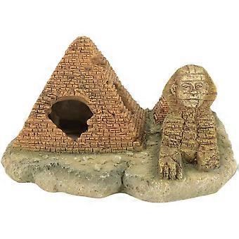 Ornements d’aquarium Fish Tank Hideouts - Pharaon égyptien Ruines de sphinx antiques Pyramide Aquarium Fish Tank Ornement Décoration Accessoires d’aquarium