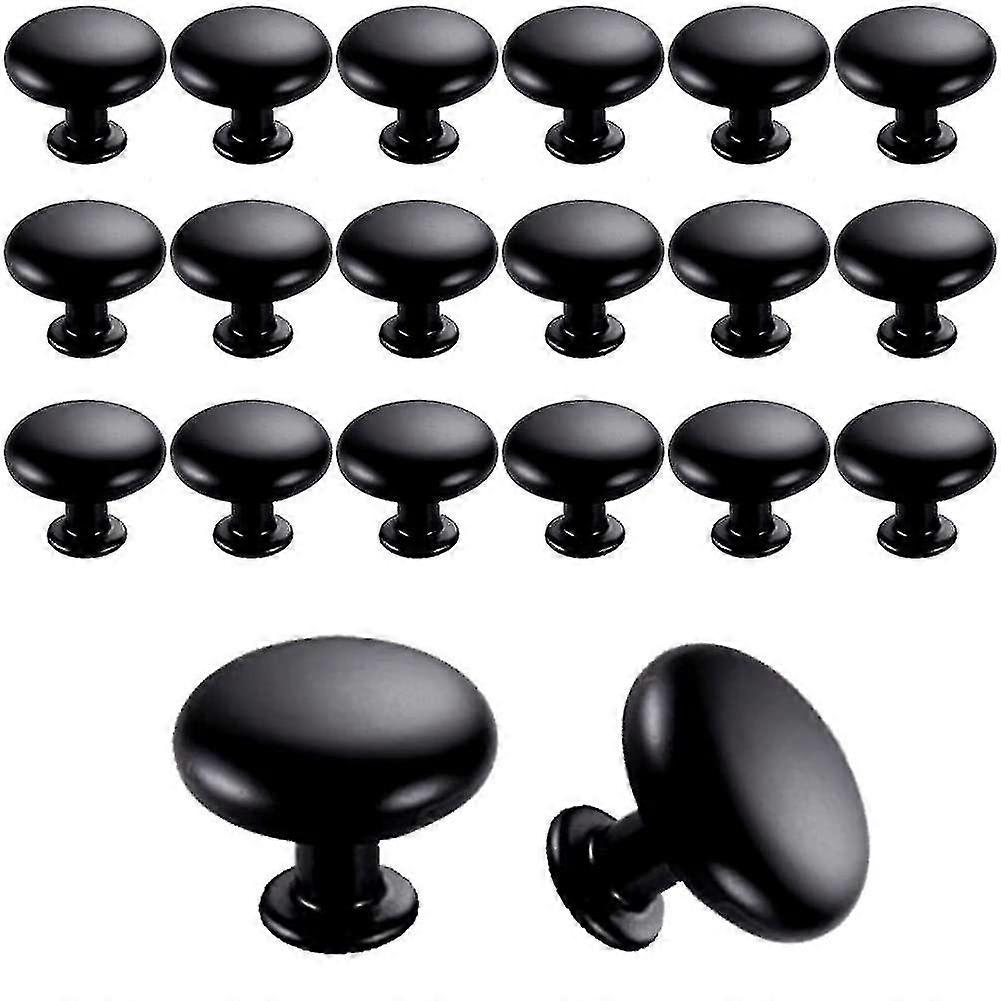 20pcs Door Knobs Drawer Knobs 30mm Vintage Handles Furniture Cabinet Knobs For Kitchen Cupboards (black)