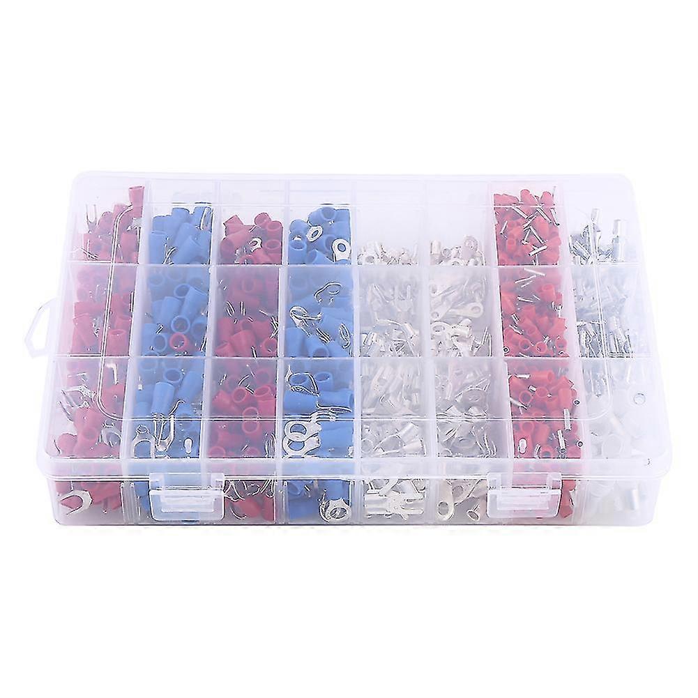 1000pcs 24types Insulated Crimp Terminals Electrical Cable Wire Connectors Assorted Set