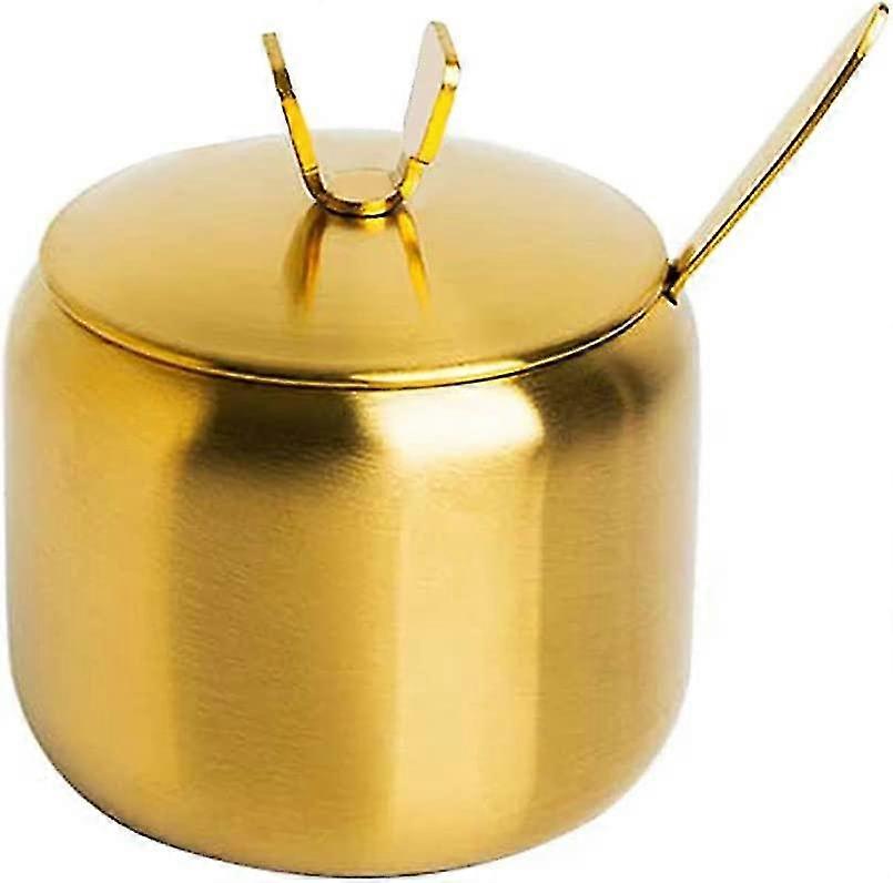 الفولاذ المقاوم للصدأ السكر السلطانية التوابل جرة تخزين التوابل وعاء مع غطاء ملعقة