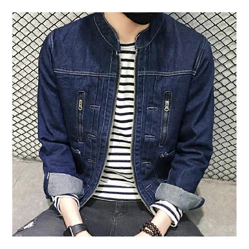 Jeans Denim Jacket Top Coat Stand Collar