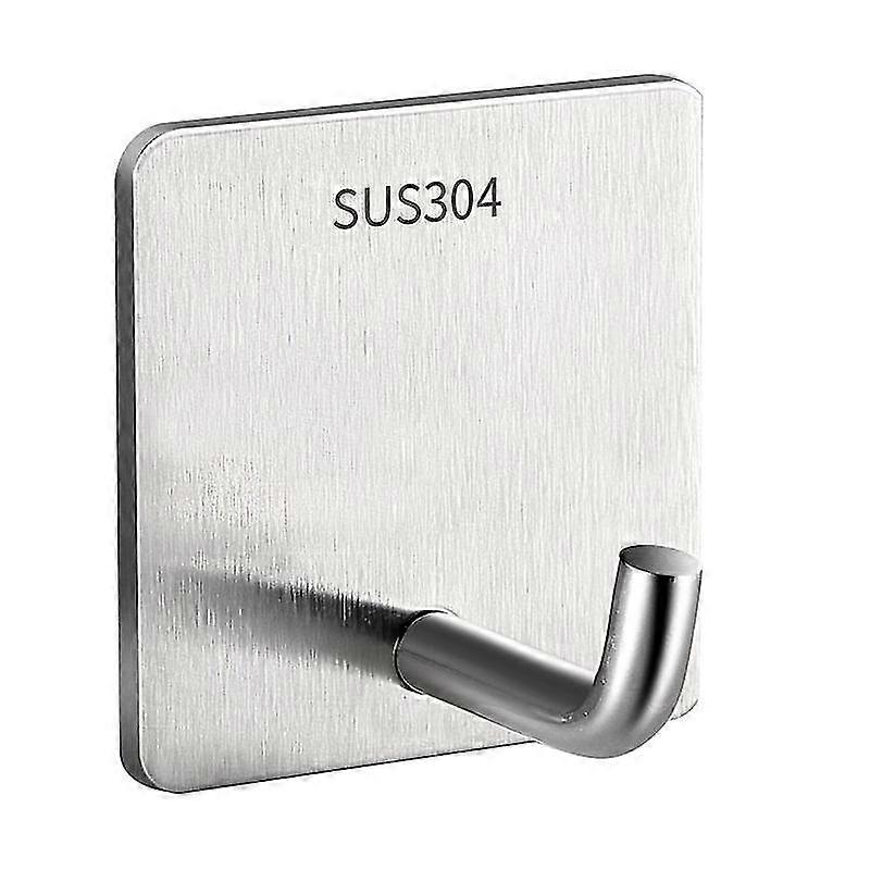 6pcsステンレス鋼パンチフリーフック強力なビスコースキッチン壁ベアリング壁掛け粘着性フック服トレースレスネイルメタル