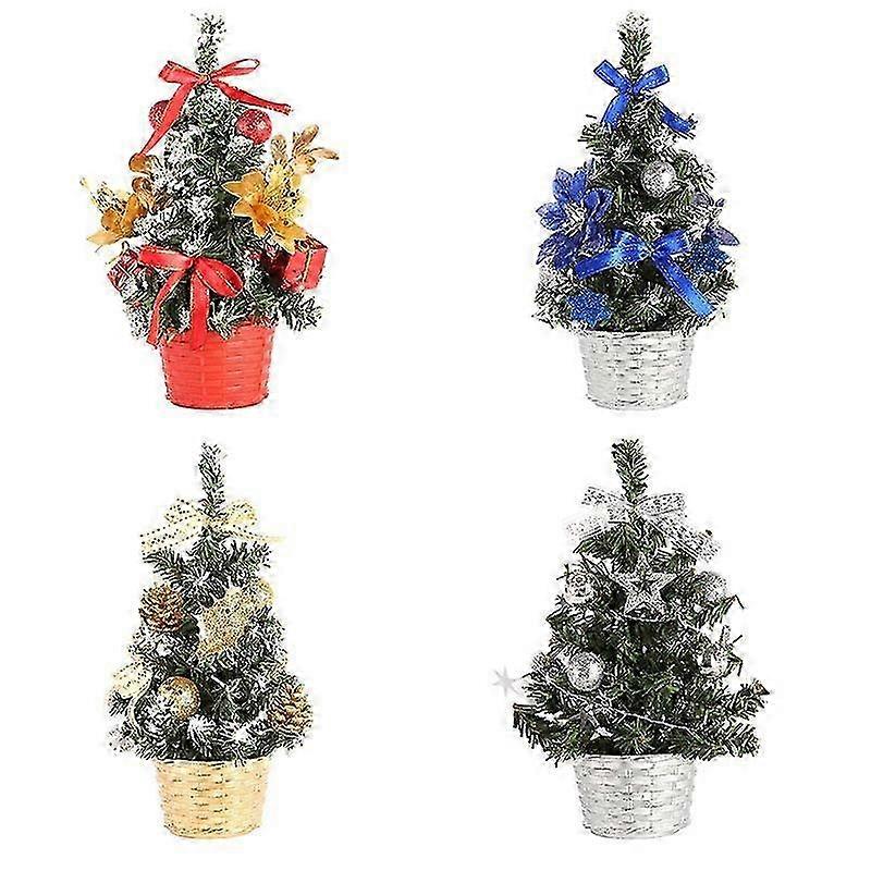 Mini-Weihnachtsbaum mit Ornamenten, 4 Stück