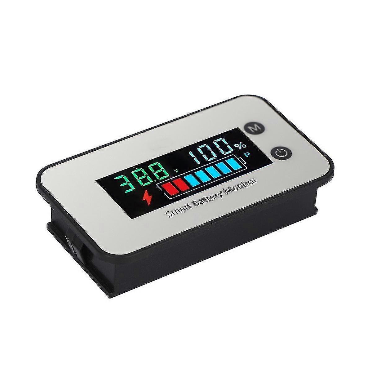 Ipx7 Waterproof Battery Monitor 7-100v Battery Capacity Tester Meter With Buzzer Alarm Temperature