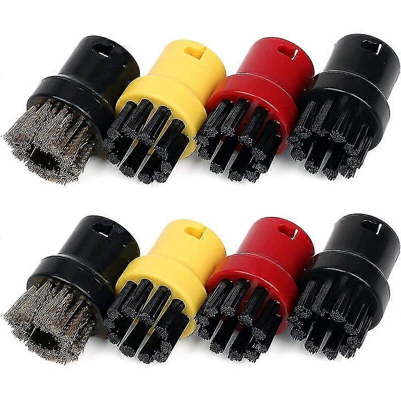 Set Of 8 Steam Cleaning Brushes For Sc1 Sc2 Ctk10 Sc3 Sc4 Sc5 Sc7,round Nylon Brass Steam Cleaner Brushes