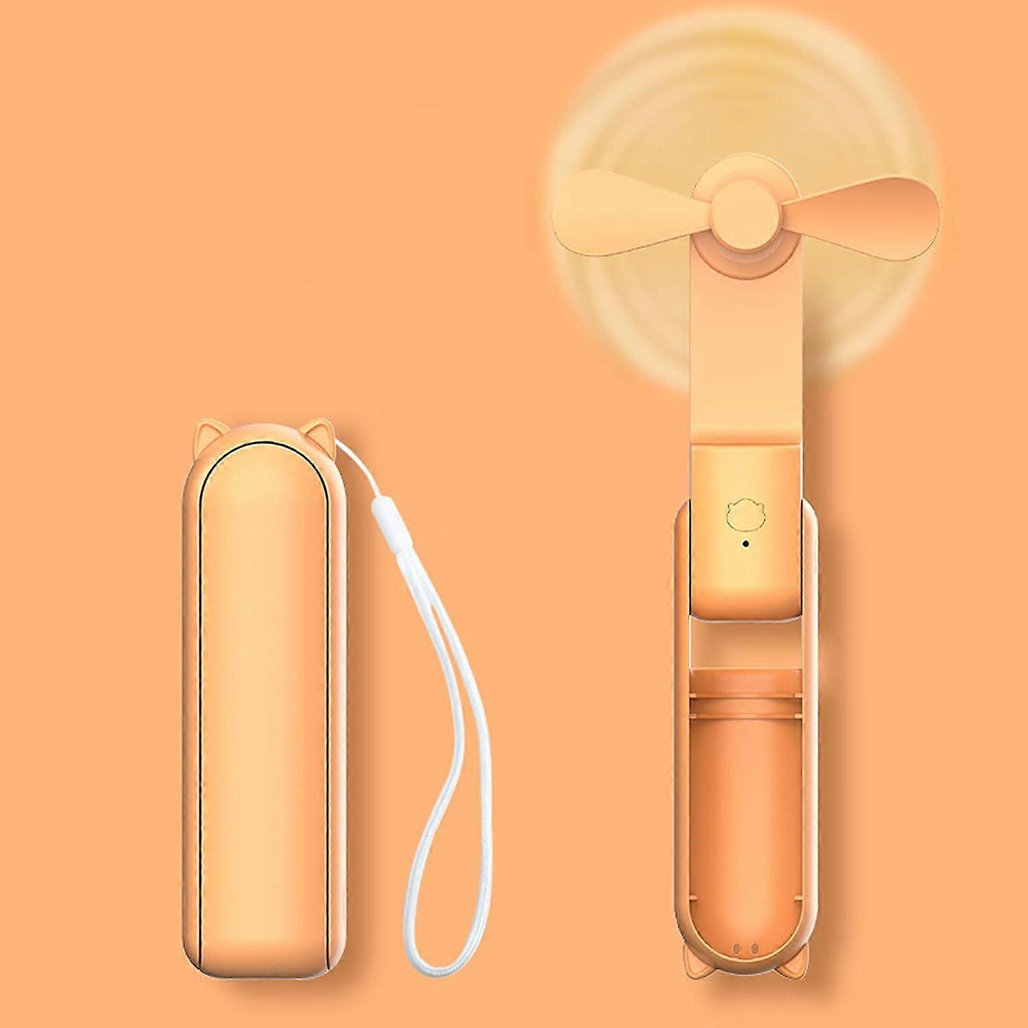 Handheld Mini Fan, Portable Foldable Fan with Power Bank, USB Rechargeable Small Pocket Fan