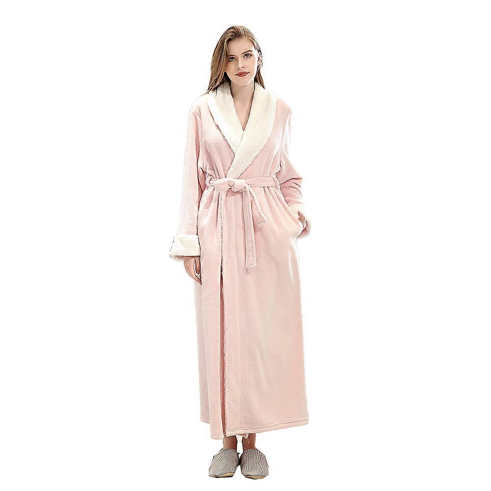Women's Plush Soft Warm coral fleece Bathrobe