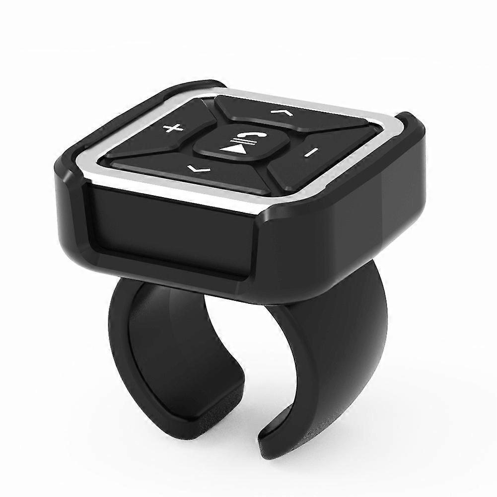 Dww-Black-Bluetooth 5.0 Bluetooth Button Media Steering Wheel Remote Control Bluetooth Hands-Free Controller Answer/Hang Up Calls IPX4 Waterproof Comp