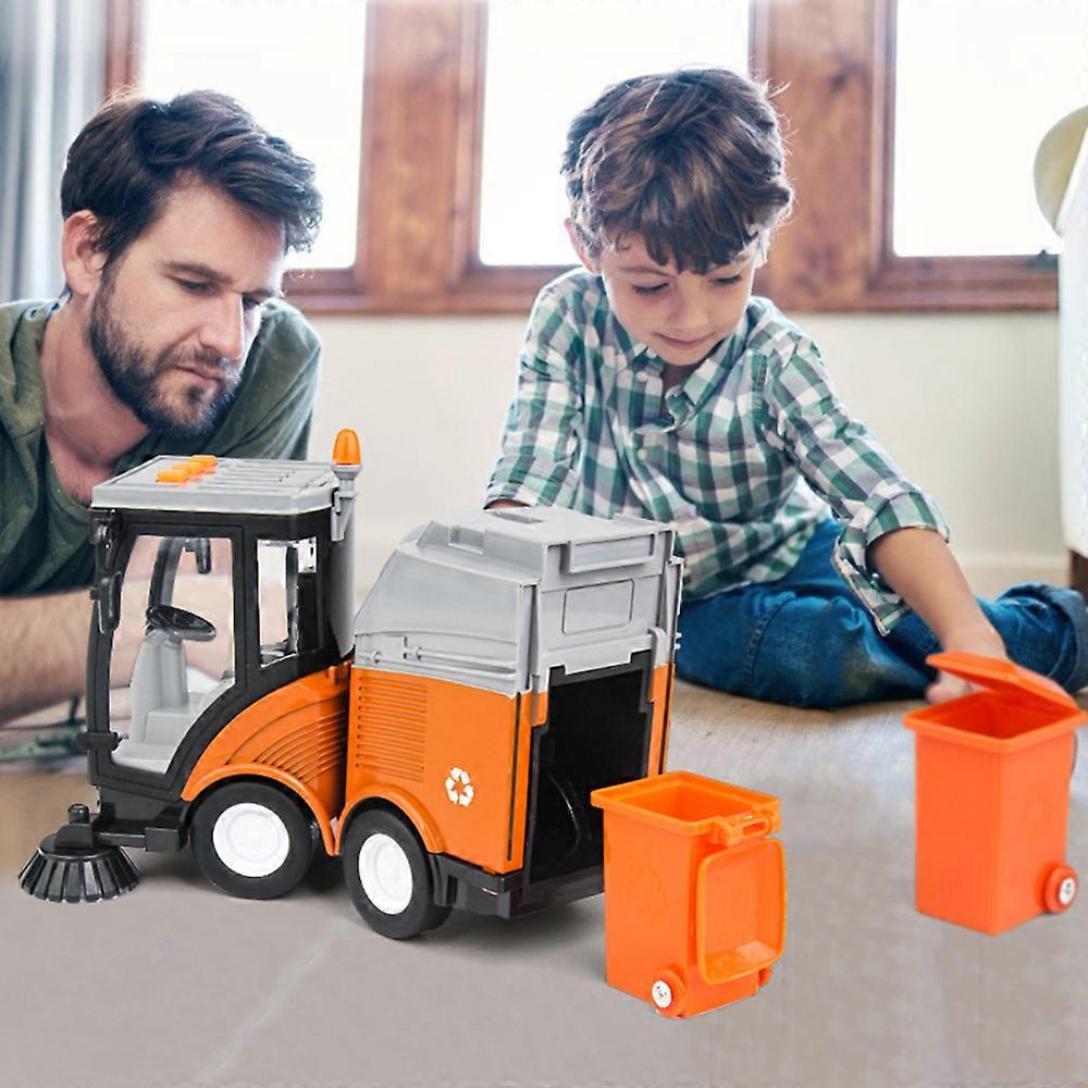 Προσομοίωση Road Sweeper Αυτοκίνητο Παιχνίδι Απορριμματοφόρο Αποχέτευση Διάθεση Τραμ Μοντέλο Ελαφριά Μουσική Pull-back Παιχνίδι οχημάτων