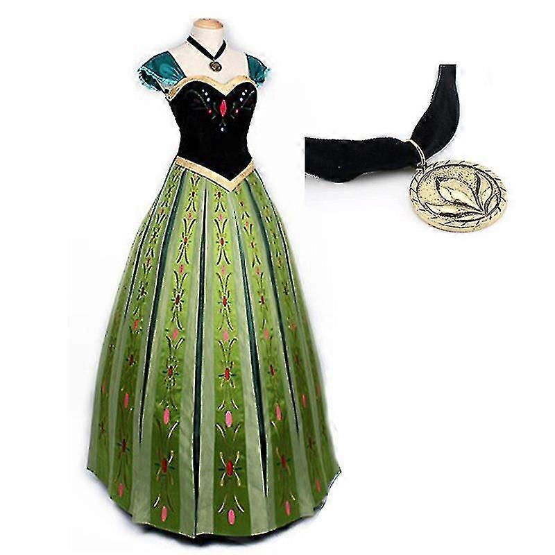 Frozen Anna Cosplay Costume Dress Princess Anna Costume Dress Green Outfit  Clothing For Adult Women Halloween Party Clothes Ssbgv | Fruugo UK
