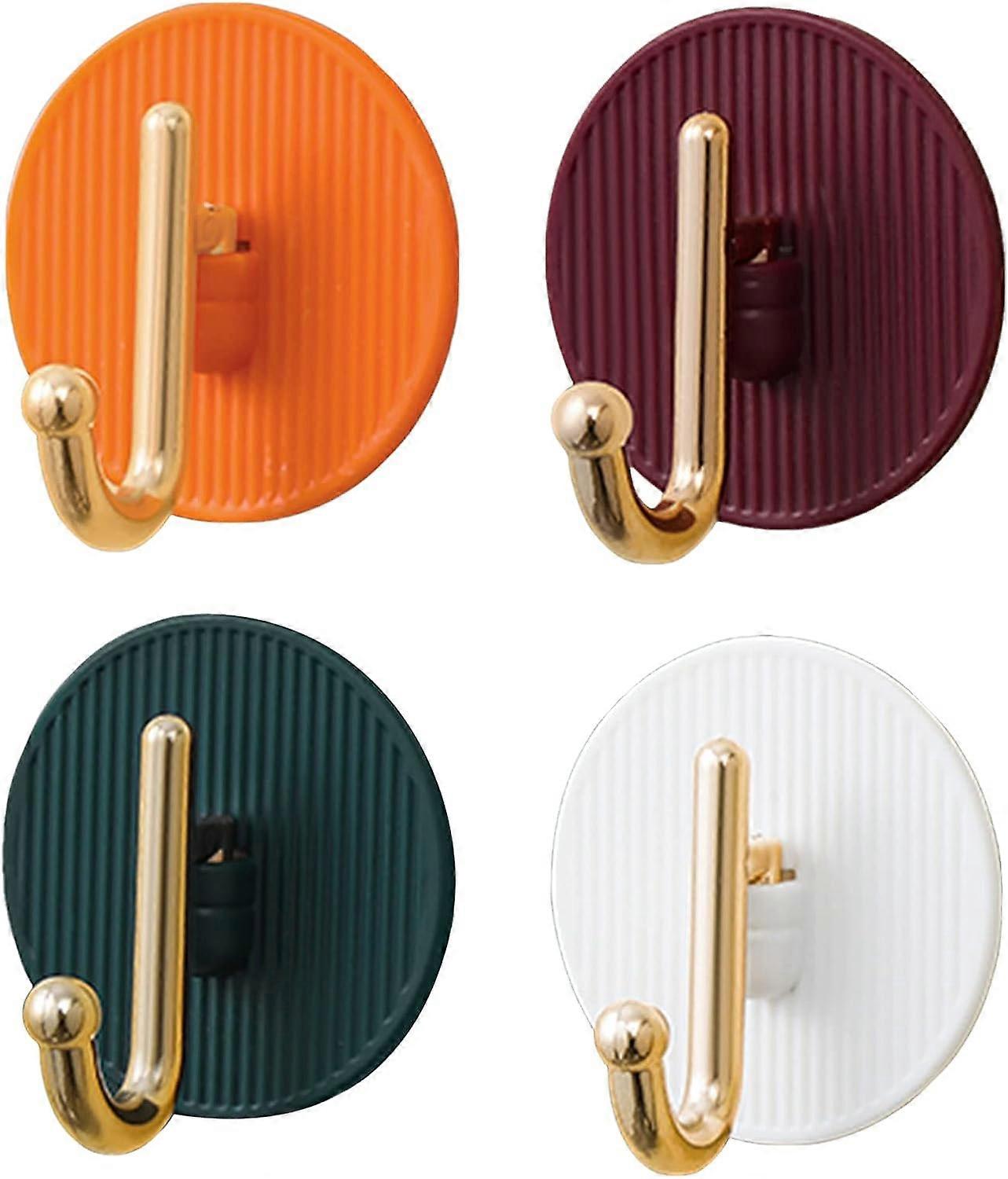 Hooks,4 Pcs Hooks Self Adhesive from Waterproof Strong Bonding Power Sticky Hooks for Hanging Coat Cloth Towel Key,Multi-Purpose Hanging Hooks for Bat
