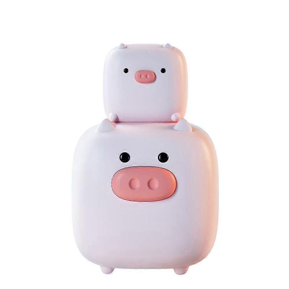 USB charging, cartoon emotional bedside multi-function alarm clock light, big and small pig-shaped