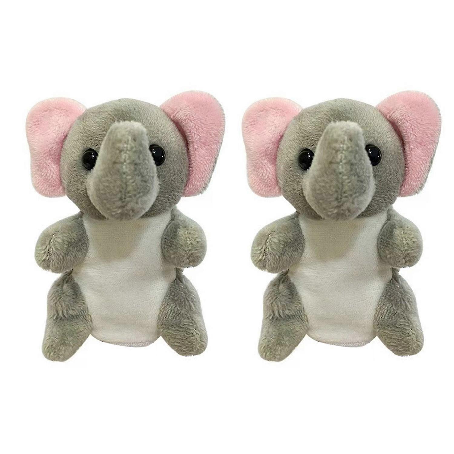 2Pcs Finger Puppets Set Plush Animal Finger Puppet Toys for Kids Mini Soft Figures Interactive