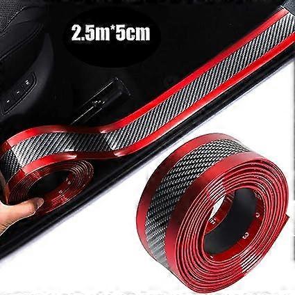 (Bilateral Red)Car Trunk Strip Rear Bumper Tape Door Edge Guard Auto Rear Trunk Sill Plate Anti-Crash Sill Rubber Strip for Cars