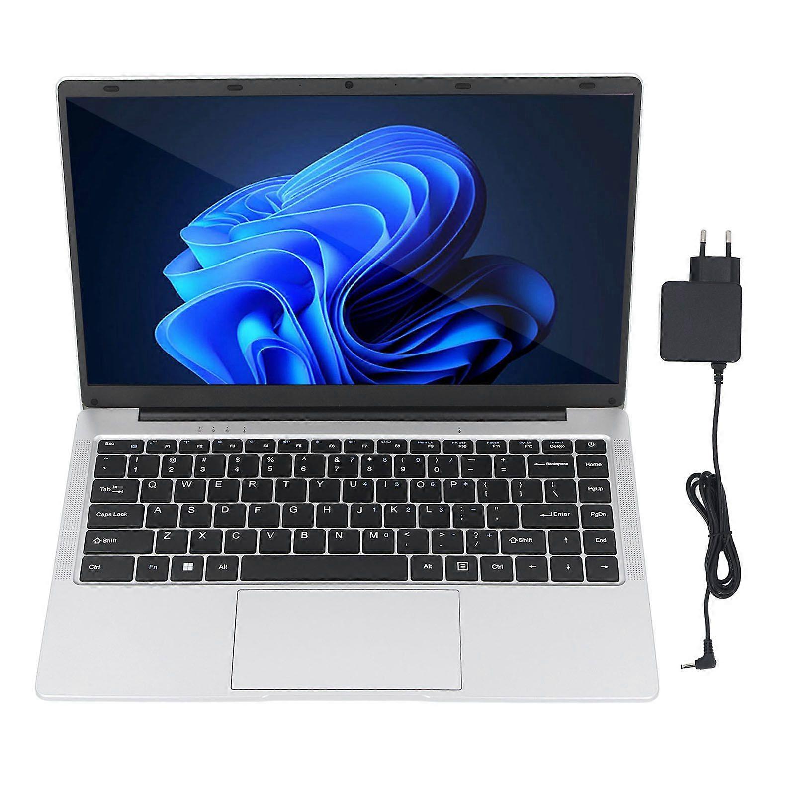 14 Inch Laptop for J4025 Processor CPU for Wins11 Pro 8GB+512GB Memory Portable High Definition Display 1920x1080 Resolution EU Plug 100‑240V