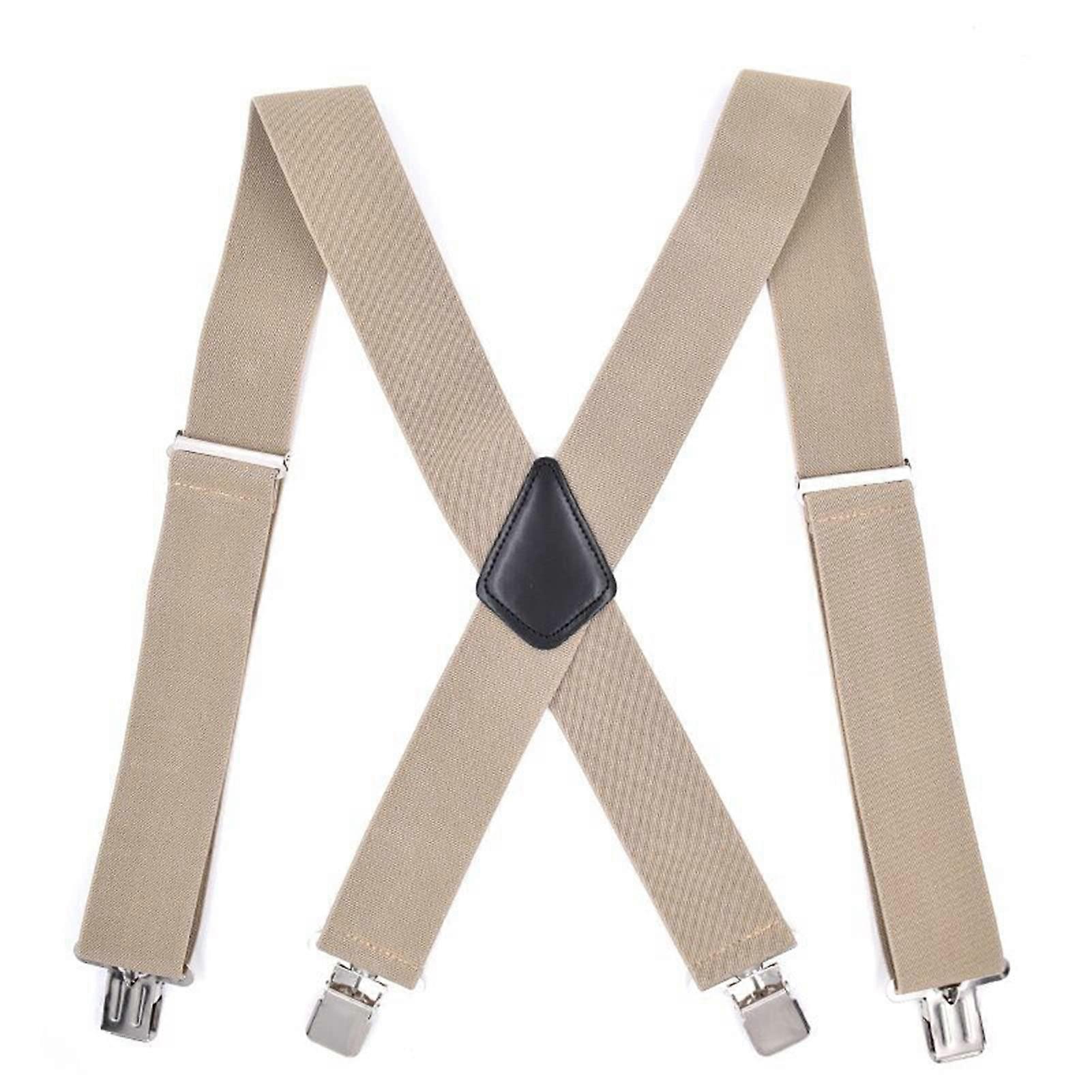 حبال بنطلون رجالي ، بنطلون رجالي من النوع X حبال عمل شاقة ، حبال رجالية بعرض 50 مم ، كاكي