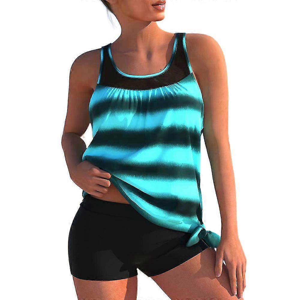 Femmes Summer Beach Tankini Set Débardeurs Boyshorts Maillot de bain Maillot de bain