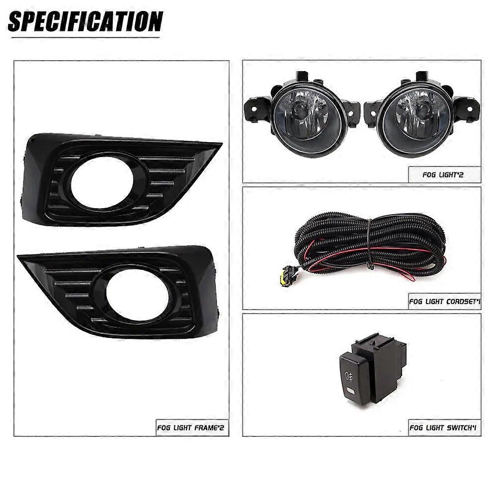 Front Bumper Fog Lamp Upgrade Kit FOR Nissan March Micra 2021 2022 2023 Version Additional Foglight Set Switch + Wiring