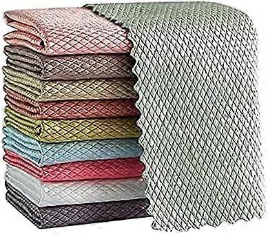 Magic Cloth, 10 Pack Multifunction Microfiber Cleaning Cloth Multicolor 30x40CM