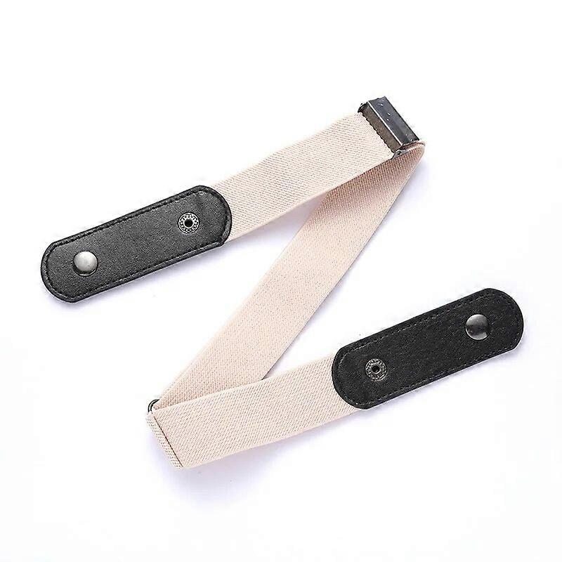 New Women's Belt Jeans Pants Buckleless Elastic Men's Belt Windproof Invisible Elastic Punch Free Decoration ins Wind Lazy Belt