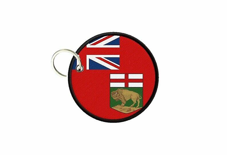 Keychain keys flag canada manitoba printed round round roundcard