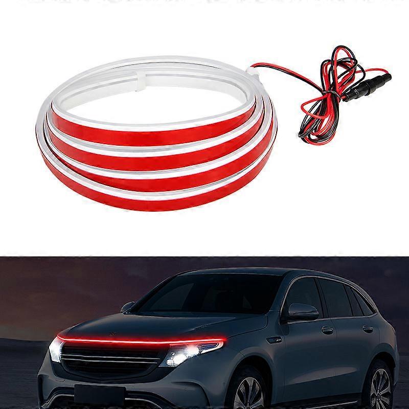 Car daytime running lights start scanning through-type hood lights hood decorative lights China grid LED lamp