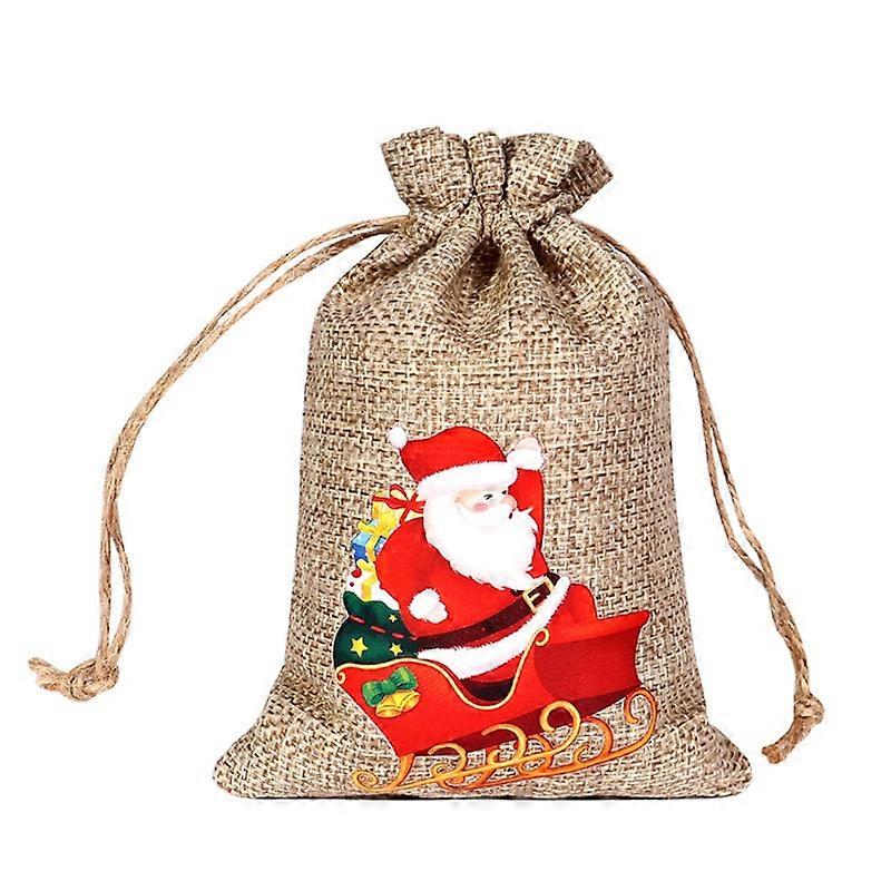 5 Adet Şeker Çanta İpli Karikatür Baskı Dayanıklı Azabu Noel Hediye Paketleme Çantaları Noel Qinhai için