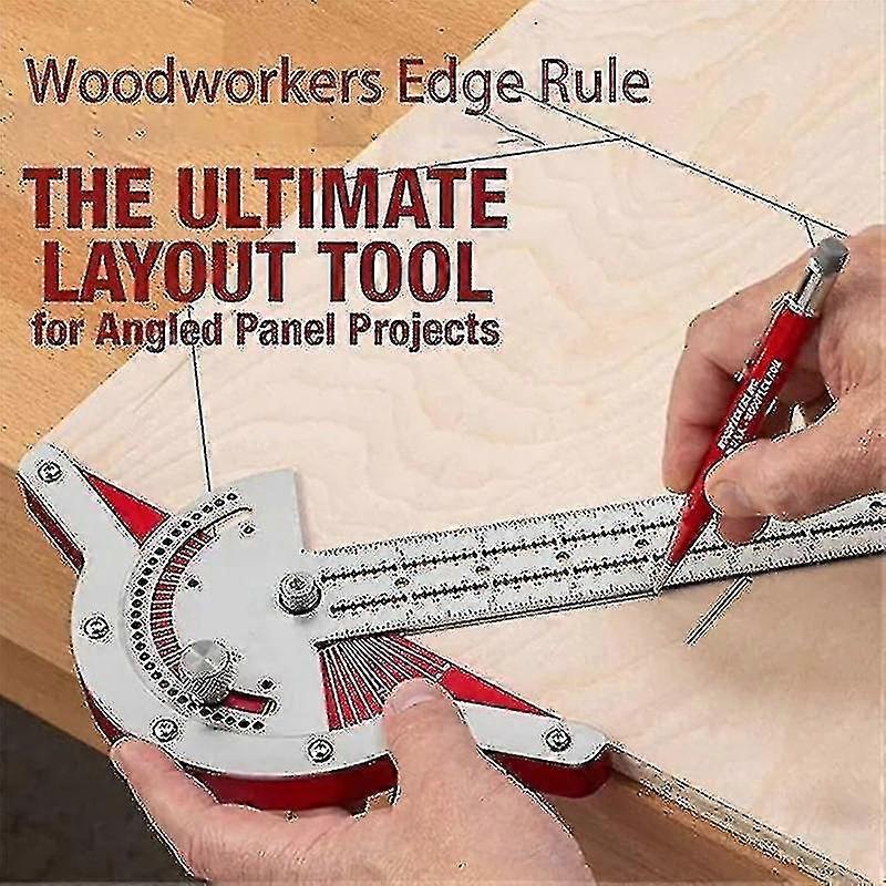 T-type Woodworking Edge Ruler Precision Woodworking Tools Ruler With Adjustable Protractor Angle Finder