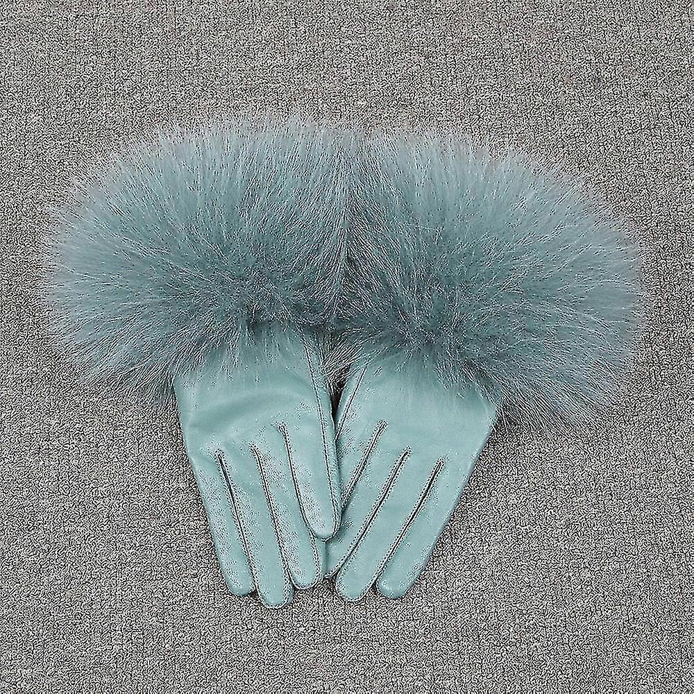 المرأة الشتاء الدافئ جلد الغنم وقفازات فوكس فور