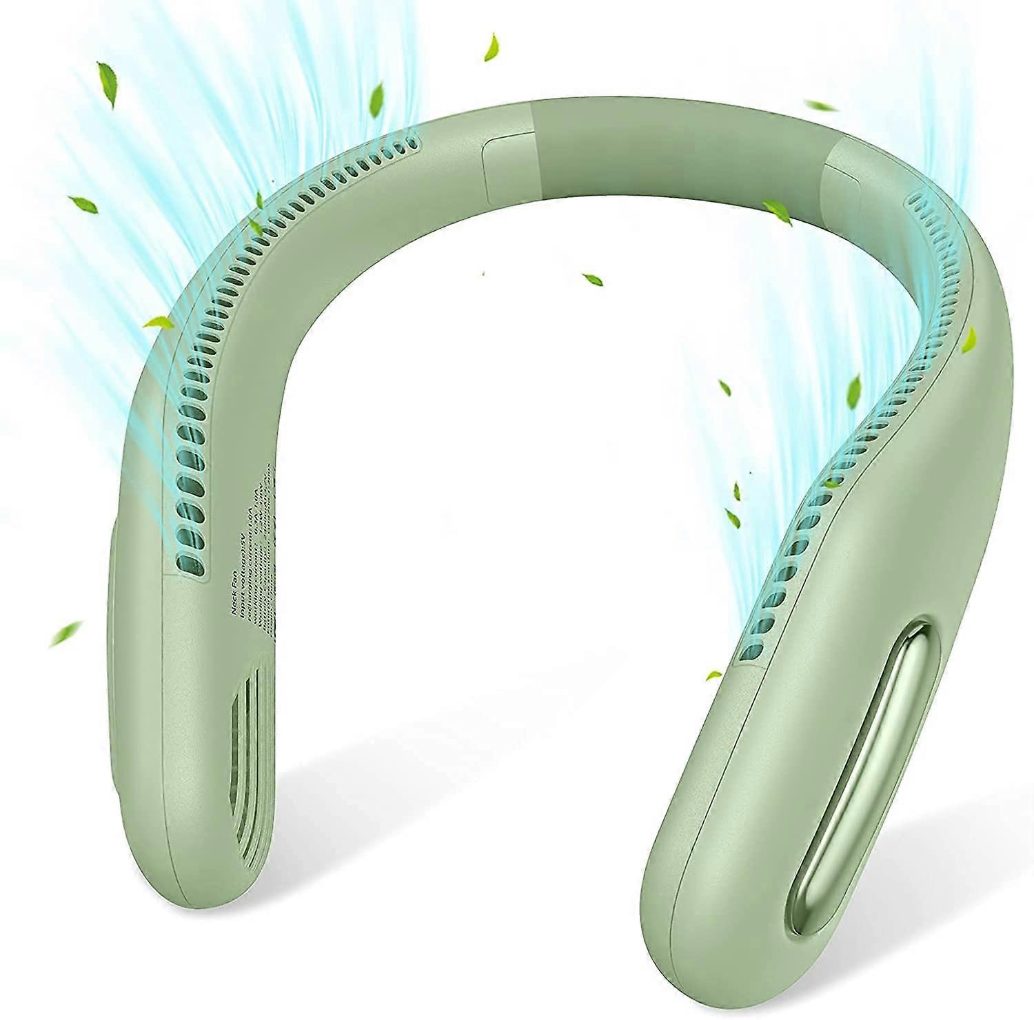Portable USB Rechargeable Neck Fan (Green)