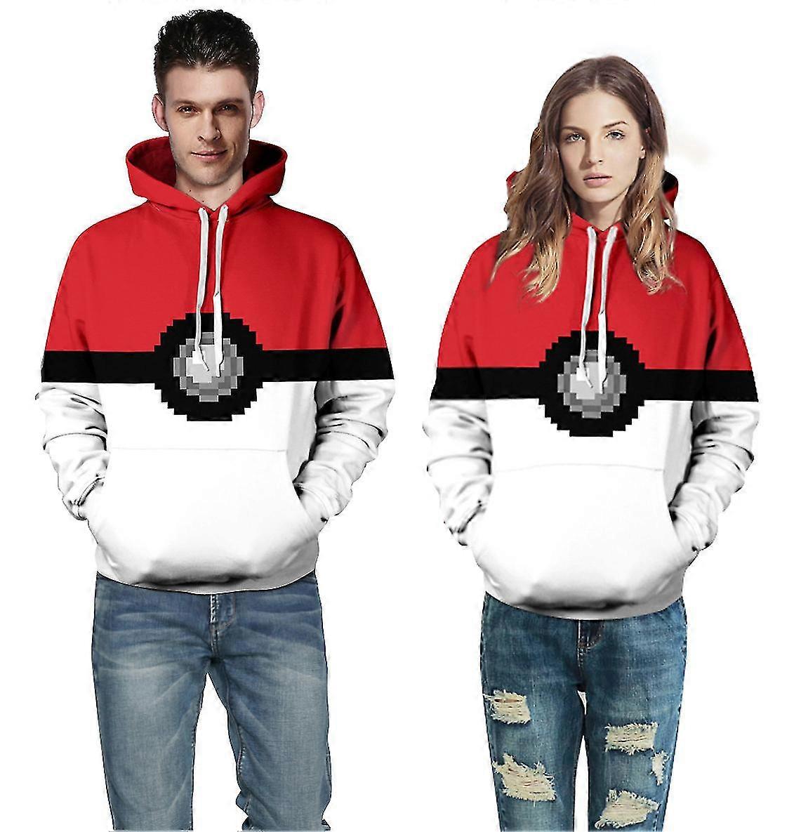 Couple's Fashionable Loose Version With Hooded Sweatshirt Personalized Digital Print For Men And Women