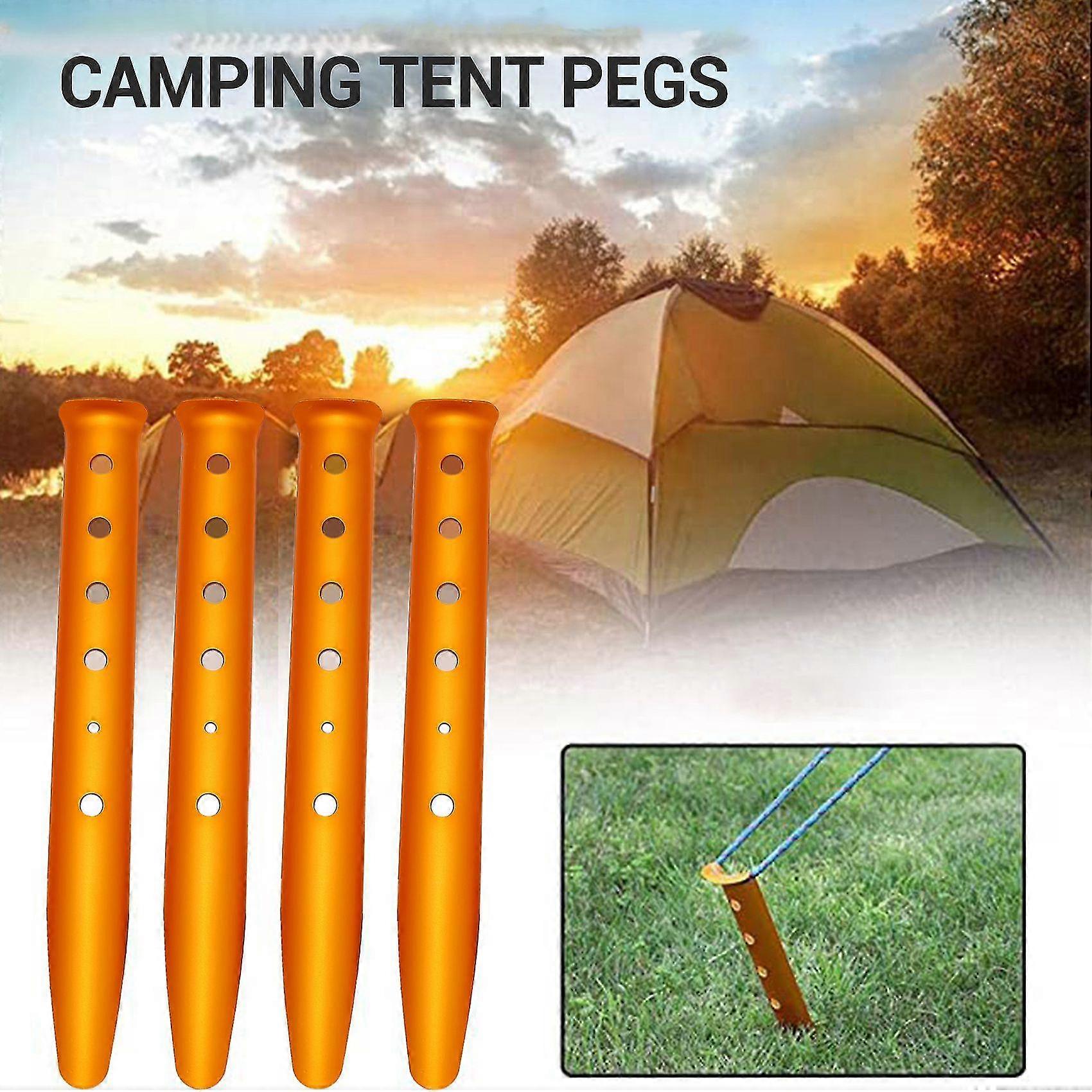 6Pcs Snow and Sand Tent Stakes Pegs Aluminum Alloy U-Shaped Pegs Tent Nails for Camping Hiking Backpacking
