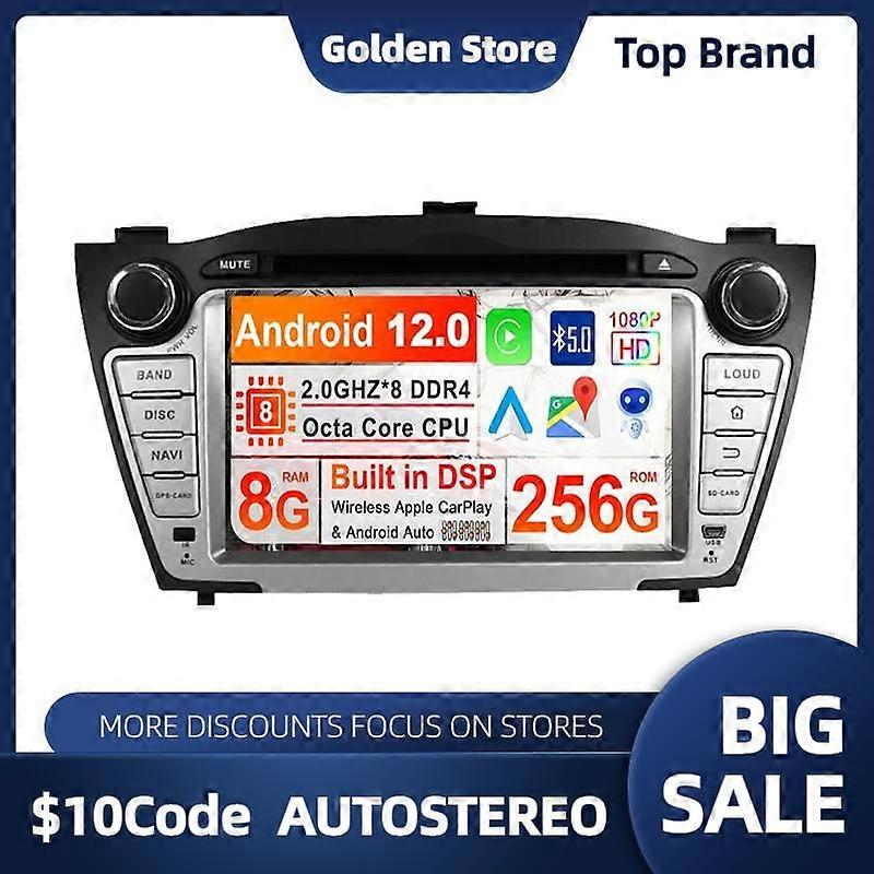 Car DVD Player DSP Android 13.0 8G+256GB GPS Navigation For Hyundai IX35 2009-2013 Auto Radio Stereo Head Unit Multimedia Player