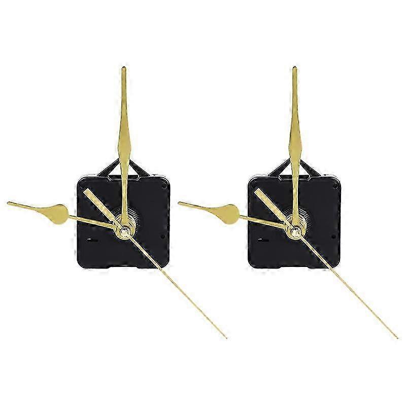 2 Pack Silent Quartz Clock Movement Silent Clock Mechanism Long Shaft Replacement Clock Kit Without