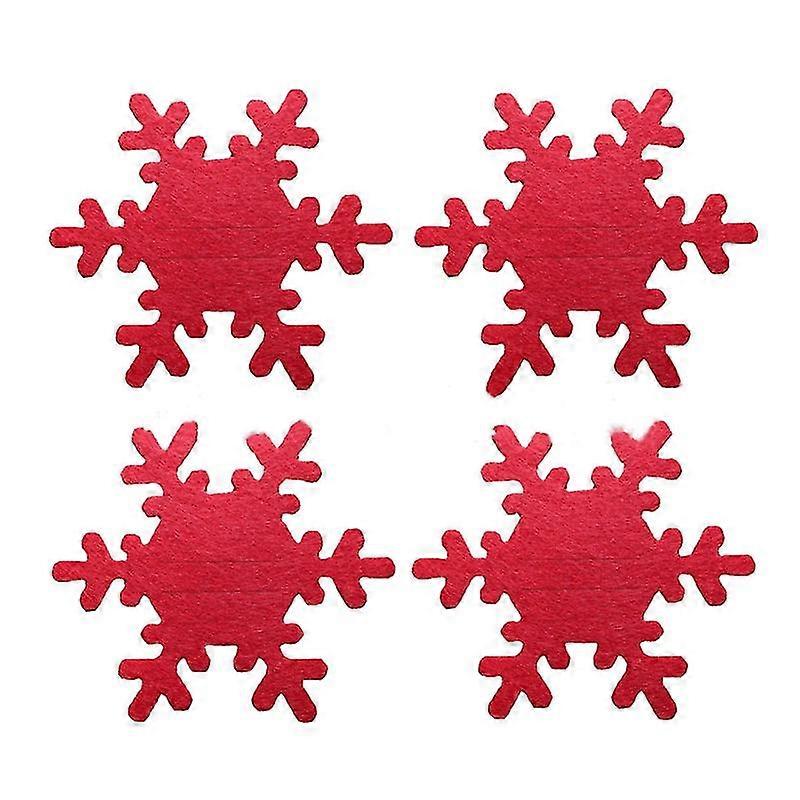 4Pcs Christmas Snowflake Cutlery Bag Foldable Fine Workmanship Create Atmosphere