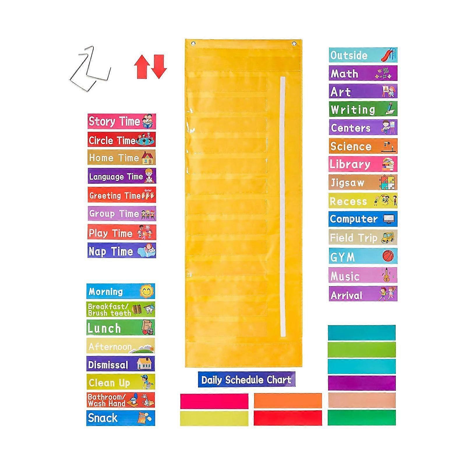 Daily Schedule Pocket Chart Classroom Chart for Preschool Classroom Activity
