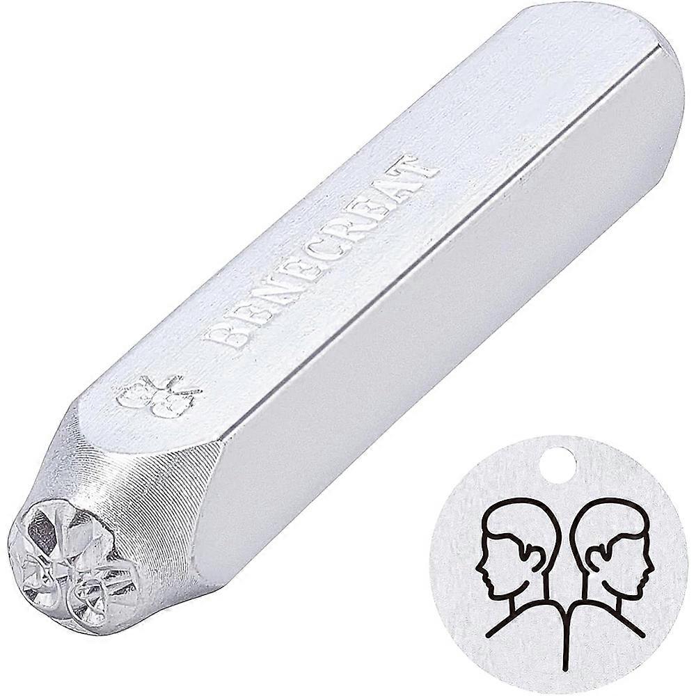 Iron Seal Stamps Stamping Tools for Leather Craft 12 Constellations Patterns Gemini 65.5x10mm