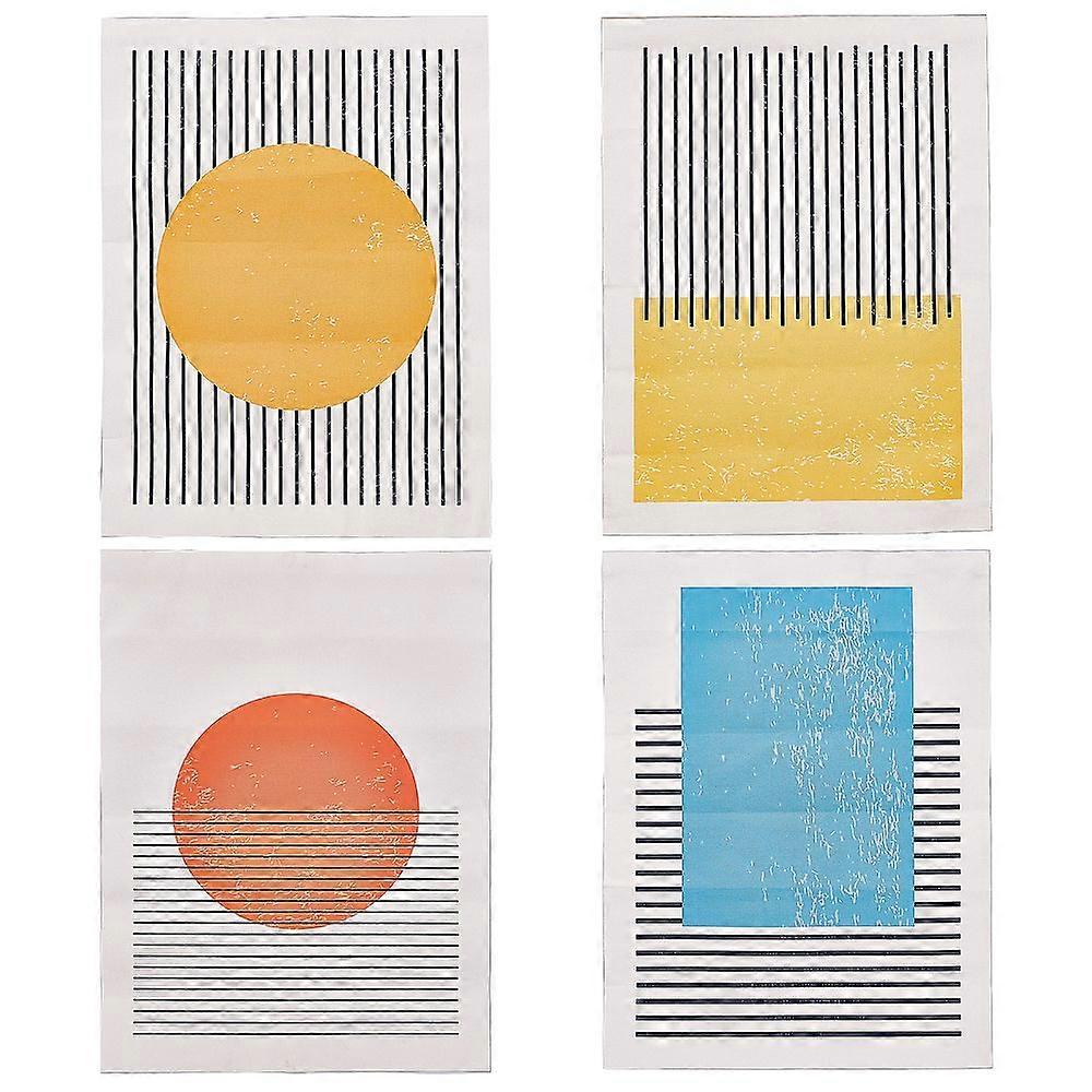 Abstract Canvas Wall Art Canvas Print Wall Painting Home Decorations Rectangle Mixed Color 40x30cm 4 patterns 1pc/pattern 4pcs/set