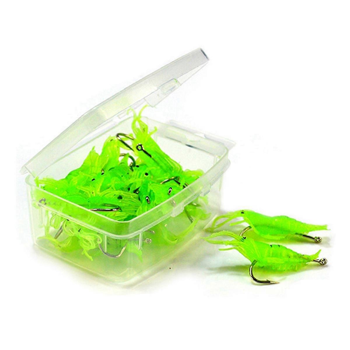 New Luminous Shrimp Artificial Bait Simulation Soft Prawn with Hooks Carp Wobbler for Fishing Tackl