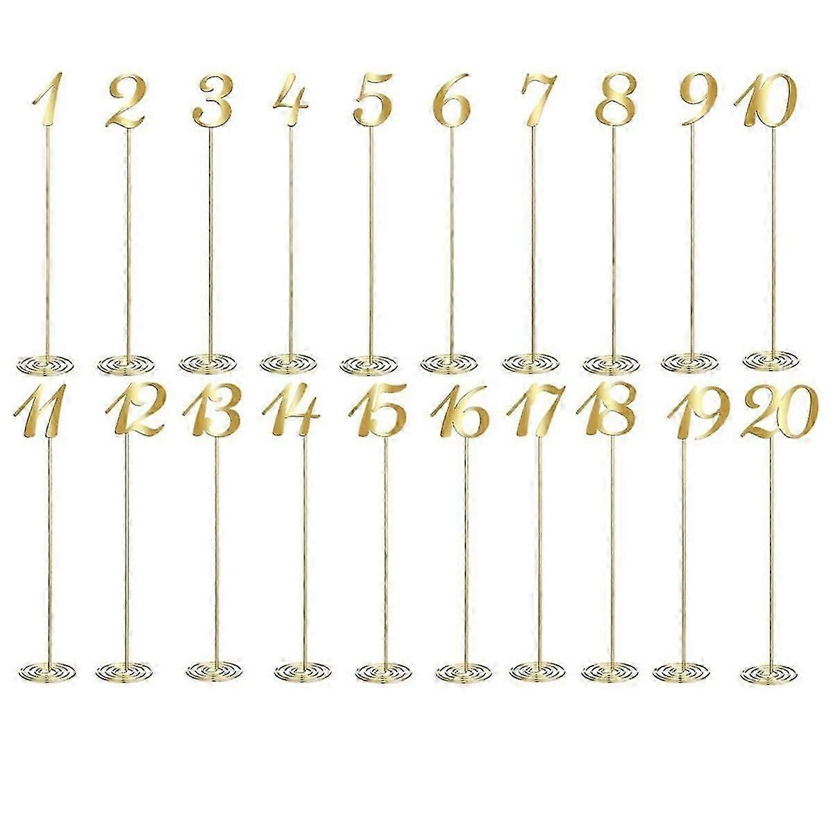 20 Pcs Metal Table Numbers 1-20 Table Numbers suitable for Wedding Reception 12 Inch Party Table Number with