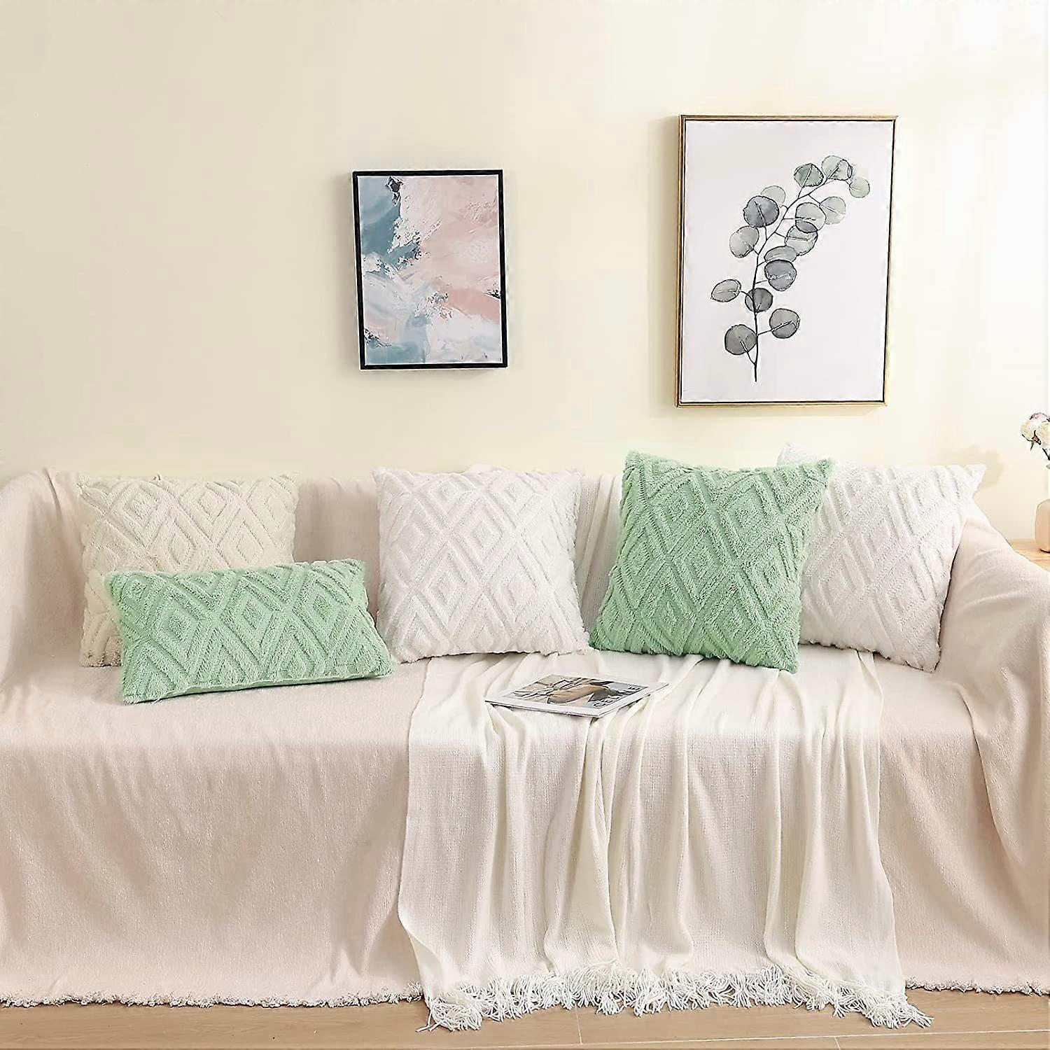 1pcs solid color diamond three-dimensional plush pillowcase-45*45-beige