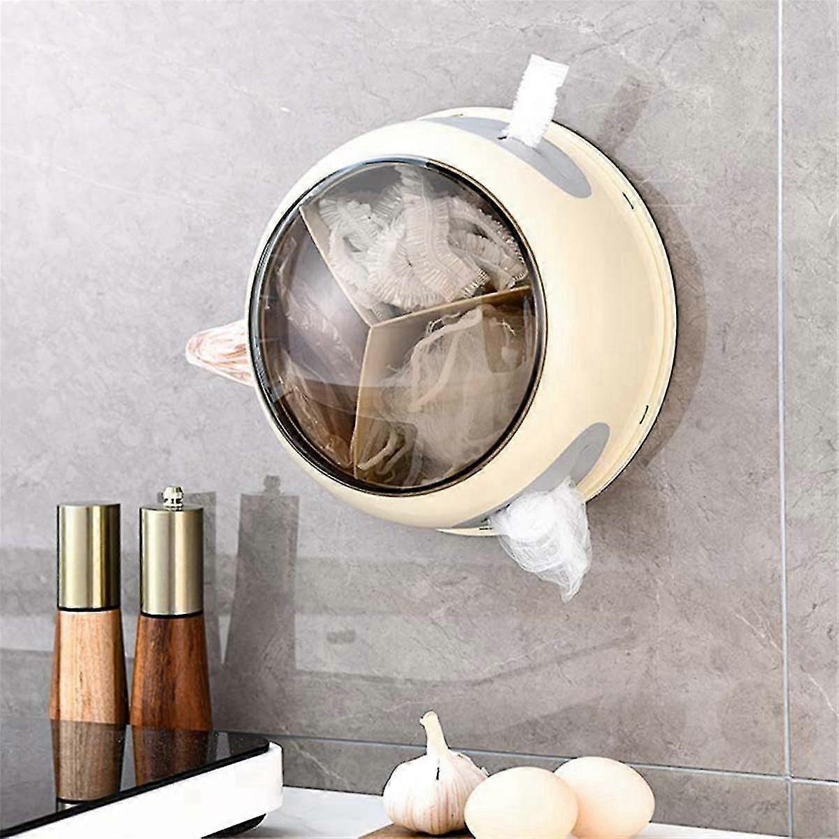 صندوق تخزين التفاف بلاستيكي للمطبخ حامل كيس بلاستيكي مثبت على الحائط مطبخ بقالة كيس بلاستيكي موزع درج مربع