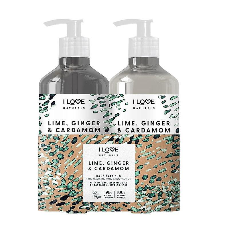 Giftset Αγαπώ φυσικό χέρι φροντίδα duo τζίντζερ & Κάρδαμο