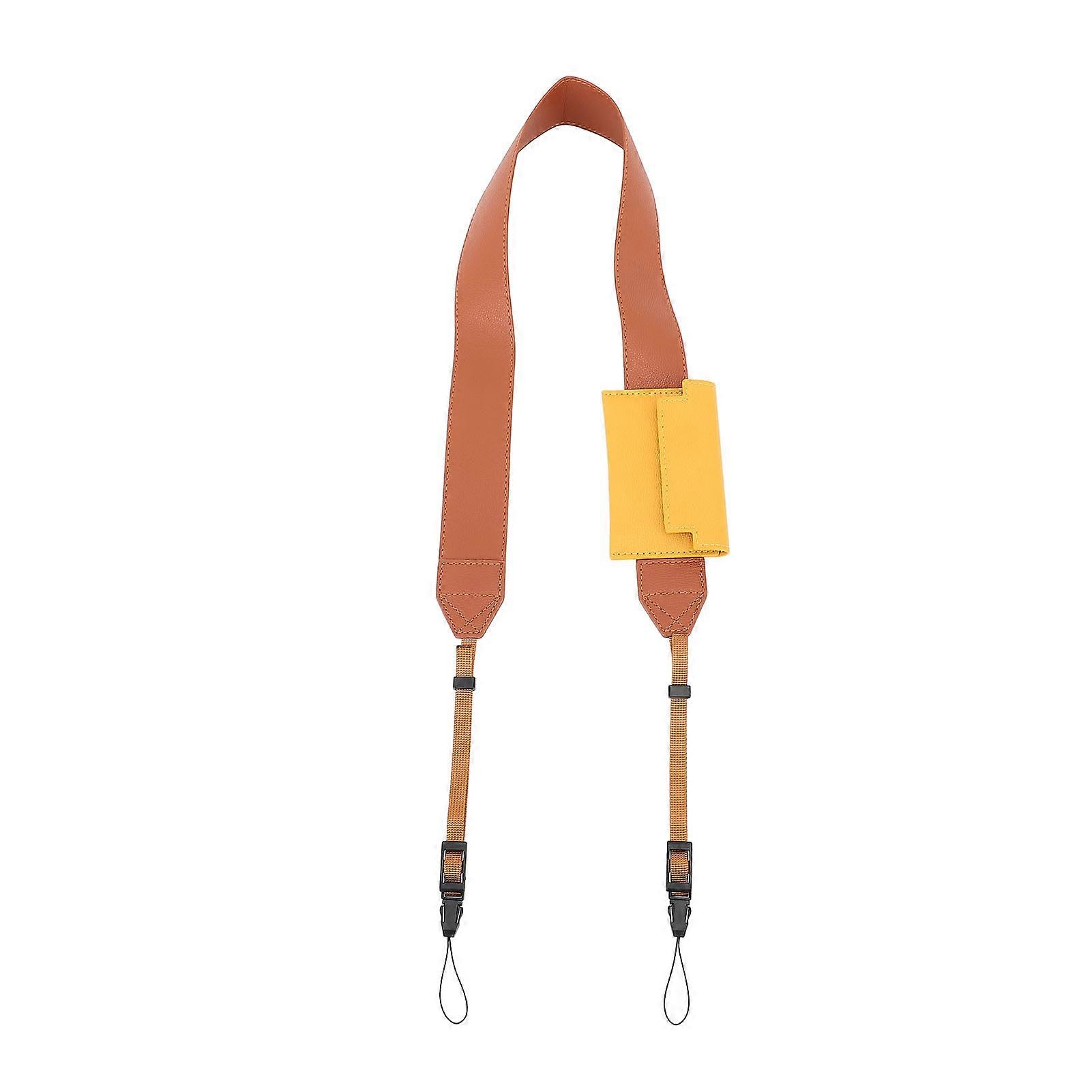 Camera Strap 4cm Width Comfortable Ergonomic PU Leather Neck Shoulder Strap Belt for DSLR Mirrorless Camera Bag Brown