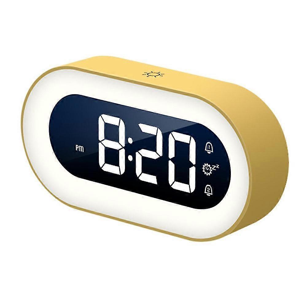Small Colorful Led Digital Alarm Clock With Snooze, Simple To Operate, Full Range Brightness Dimmer, Adjustable Alarm Volume, Outlet Powered Compact C