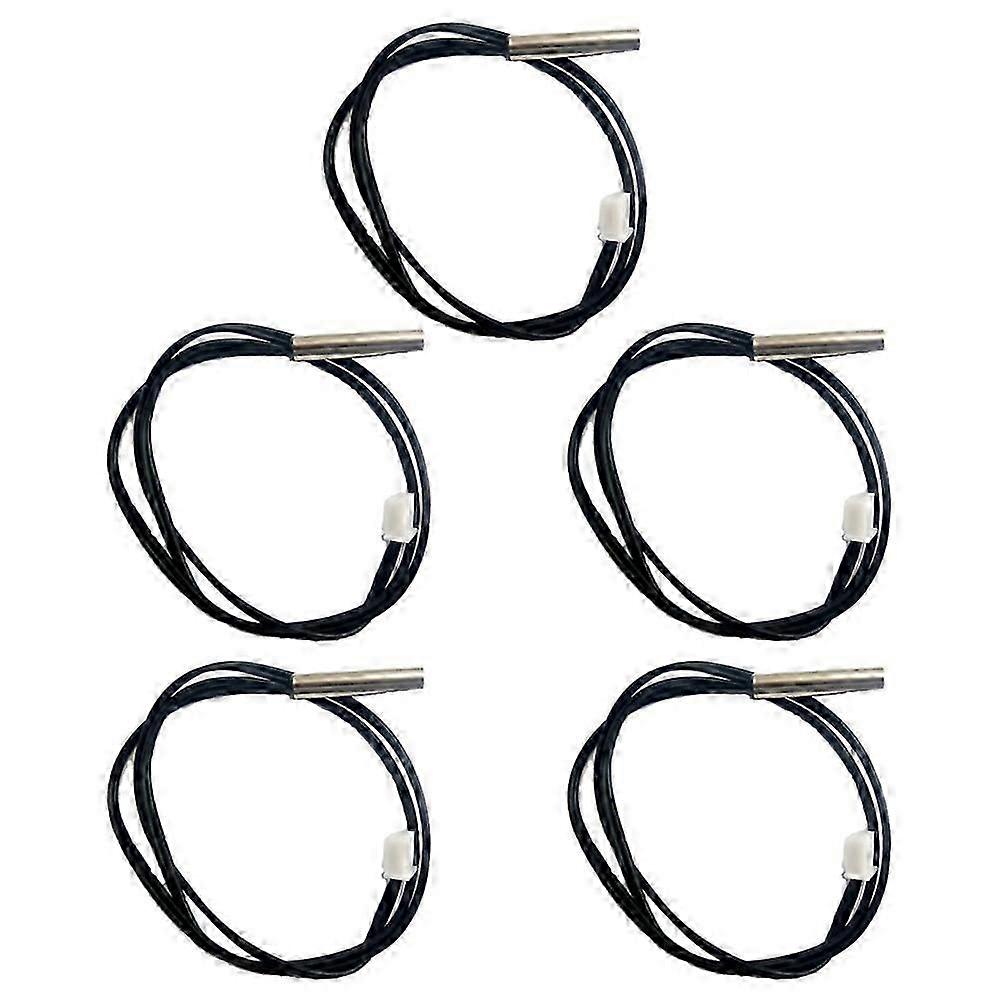 5Pcs 50Cm NTC Thermistor Temperature Sensor 5X25Mm Waterproof Probe Wire B3950 10K 1% NTC W1209 W14