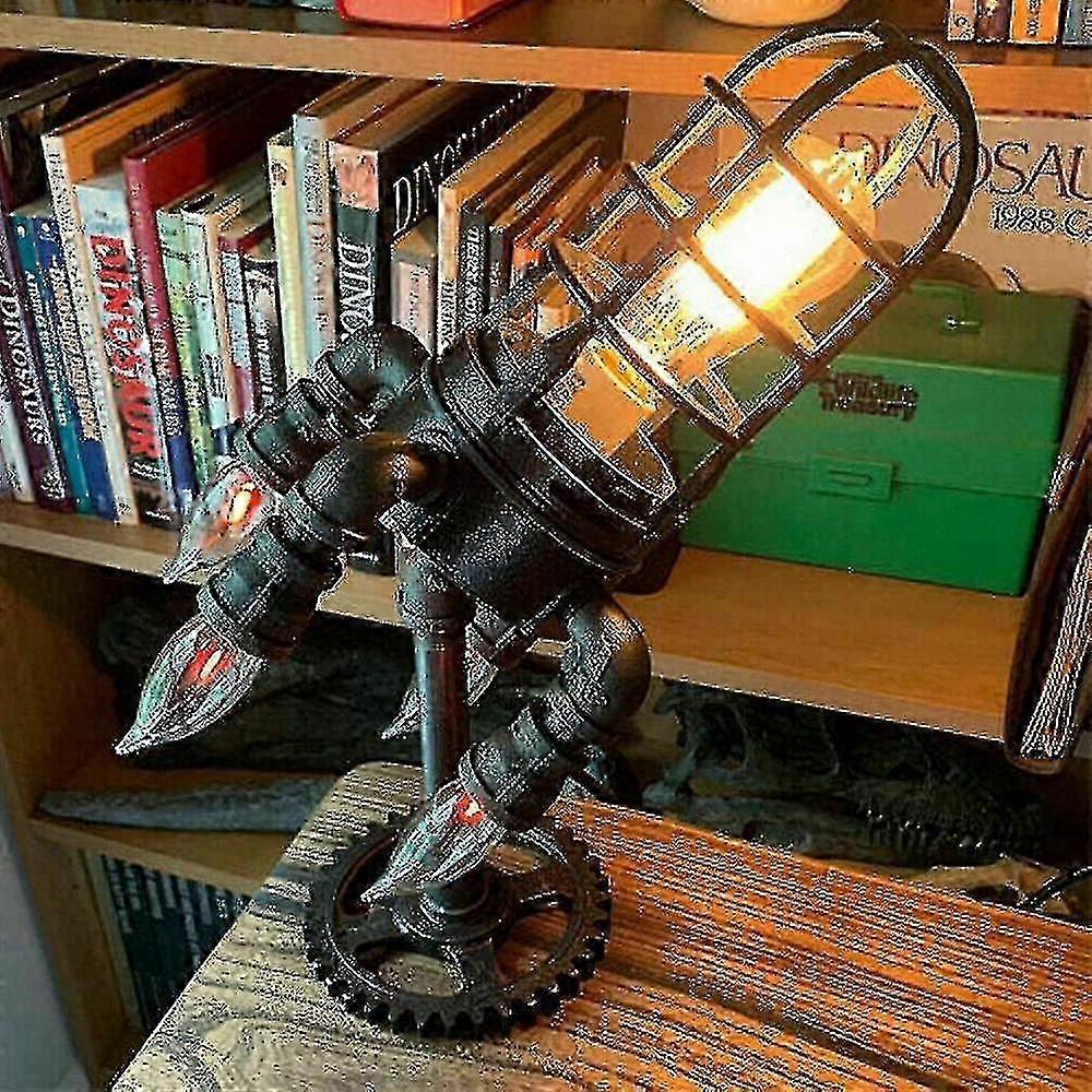 Retro Table Lamp Industrial Rocket Ship Light Steampunk Lamps Decor